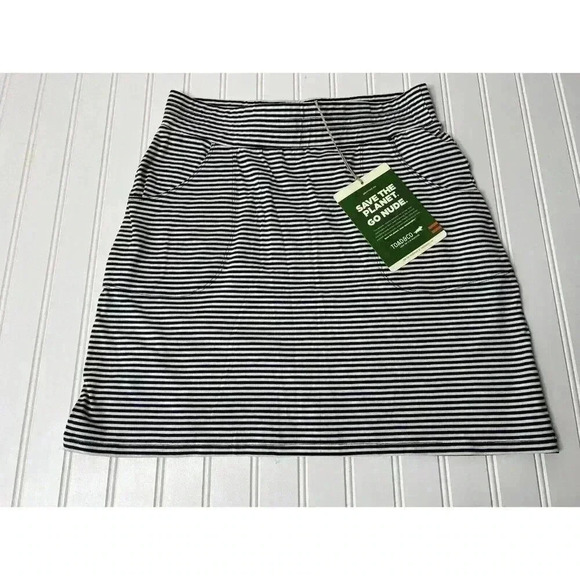 Toad & Co Samba Luna Skirt Navy Blue Stripe Small Title Nine Organic Cotton NEW - Picture 1 of 4